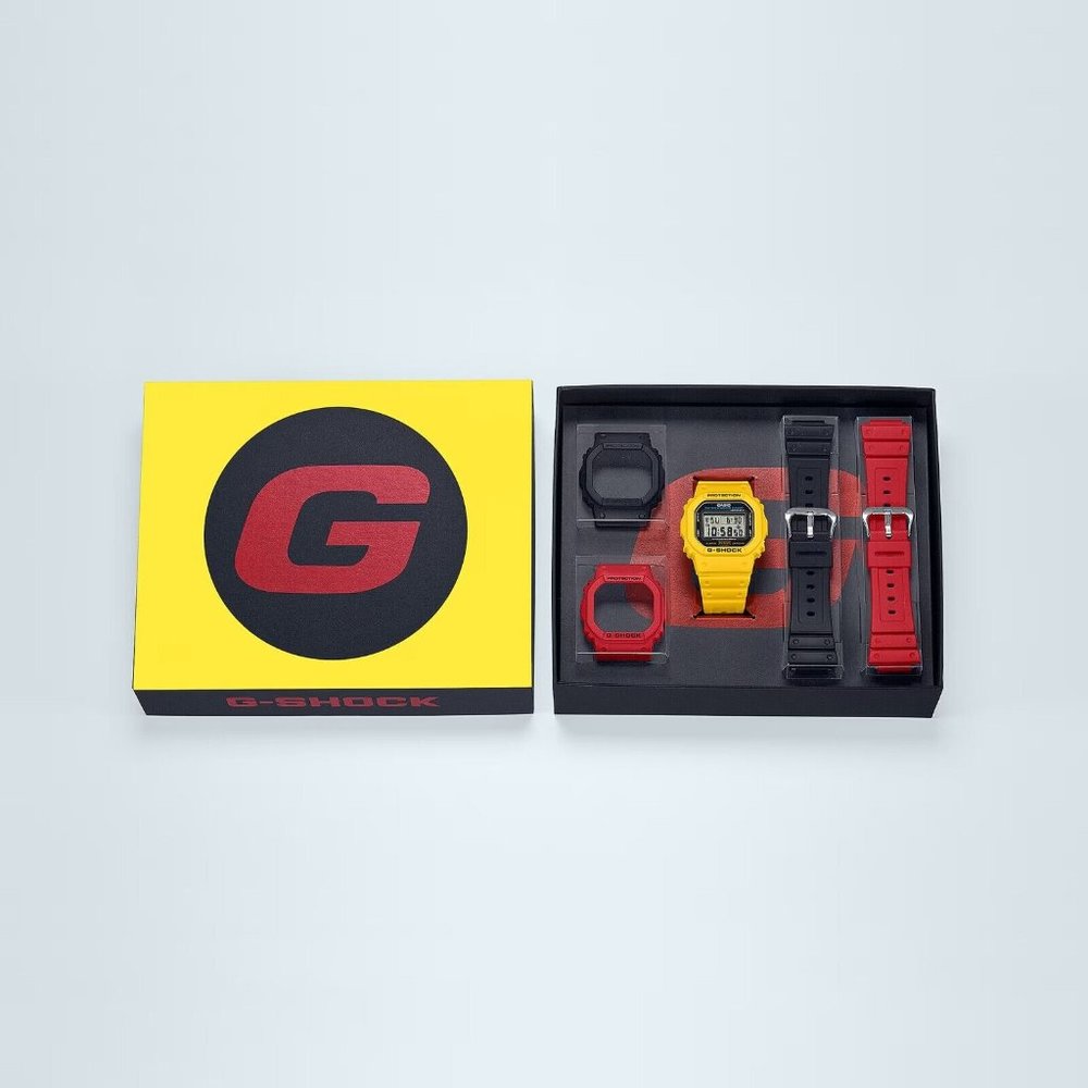 G-Shock Casio 5600 Series DWE5600R-9 Watch with Replacement Bezels and Bands